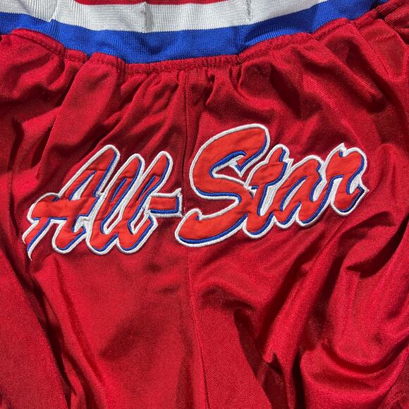 Just Don NBA All-Star Shorts Red Satin Zipper Pockets Small - Picture 4 of 7